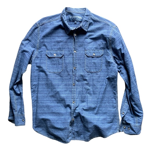 Straight Faded Mens Button Up Western Style Shirt - Picture 3 of 4